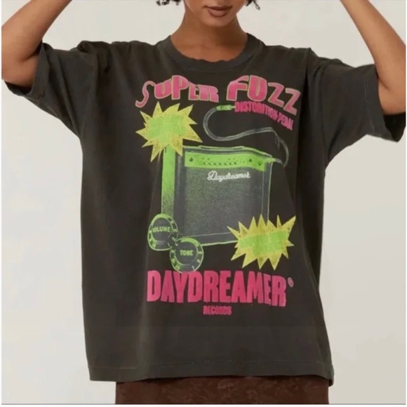 Daydreamer Tops - Daydreamer Super Fuzz Neon Crewneck Graphic Merch Tee XS New NWT